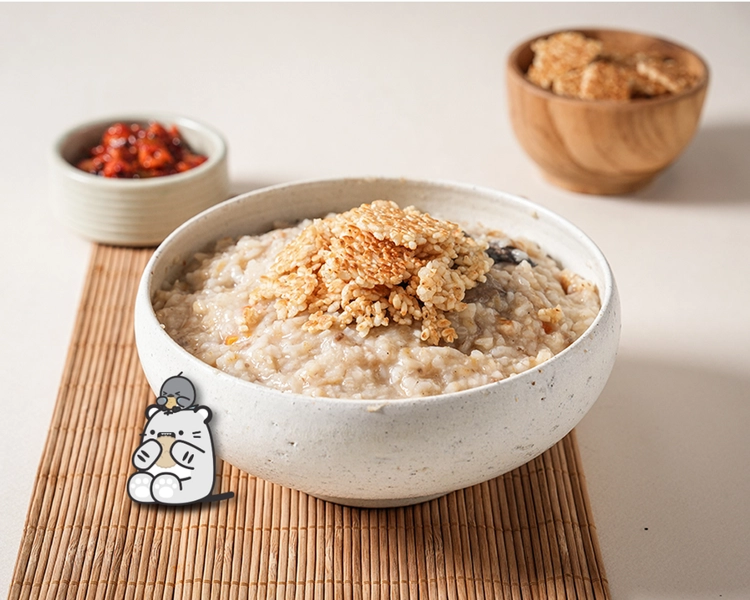 Golden Nurungji rice crackers on a plate